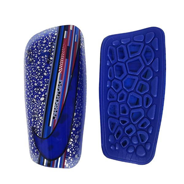 Caneleira Nike Mercurial Lite Faixa Azul e Vermelha